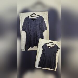 Bundle Of Two Navy Plus Size Womens Tops 2x